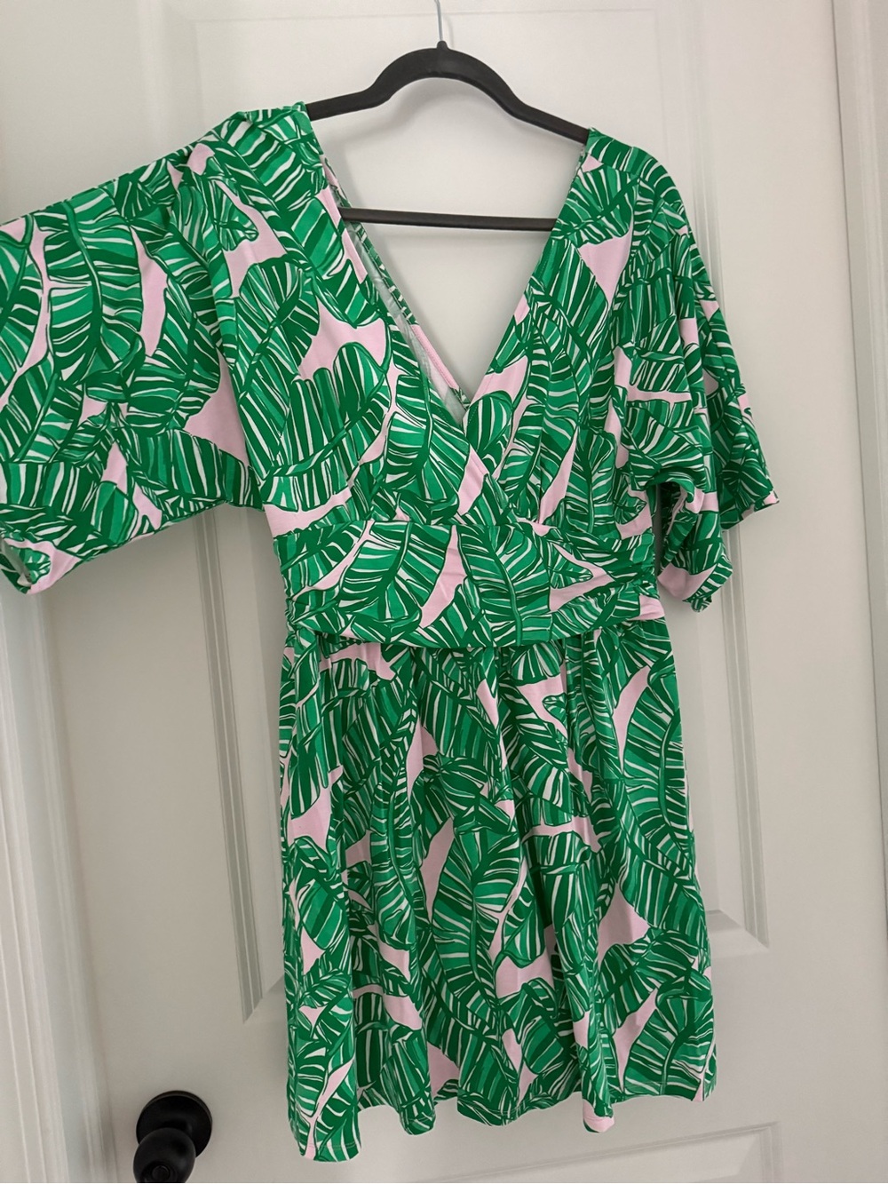 Lilly Pulitzer Green Palm-Print Romper Women's Size Medium Stretchy & Stylish - Picture 5 of 6